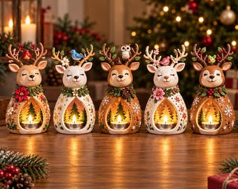 Reindeer Tealight Candle Holder STL, Christmas Deer 3D Print (Digital Download)