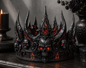 Corona con teschio scuro: copricapo fantasy gotico, file per stampa 3D (download digitale STL)