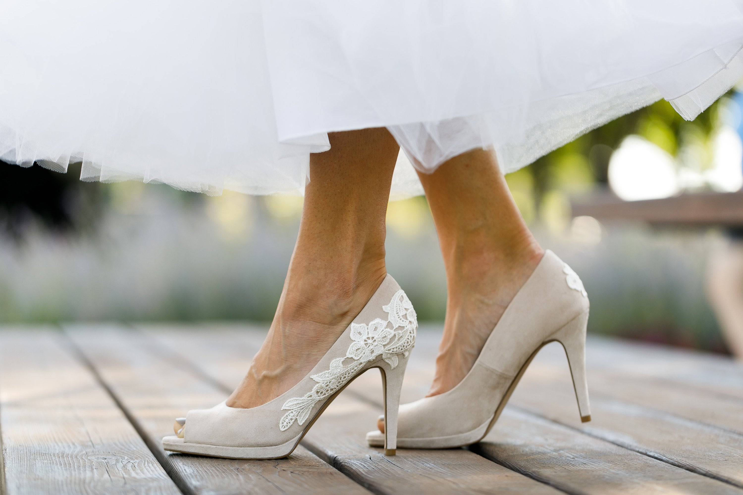 nude bridal heels