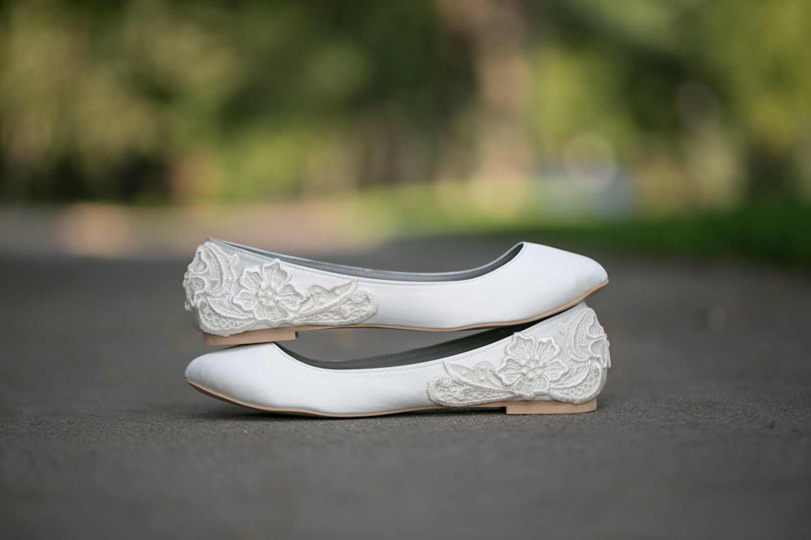 wedding shoes - ivory wedding flats, wedding ballet flats, satin flats, wedding shoe, ivory flats, low wedding bridal shoes with