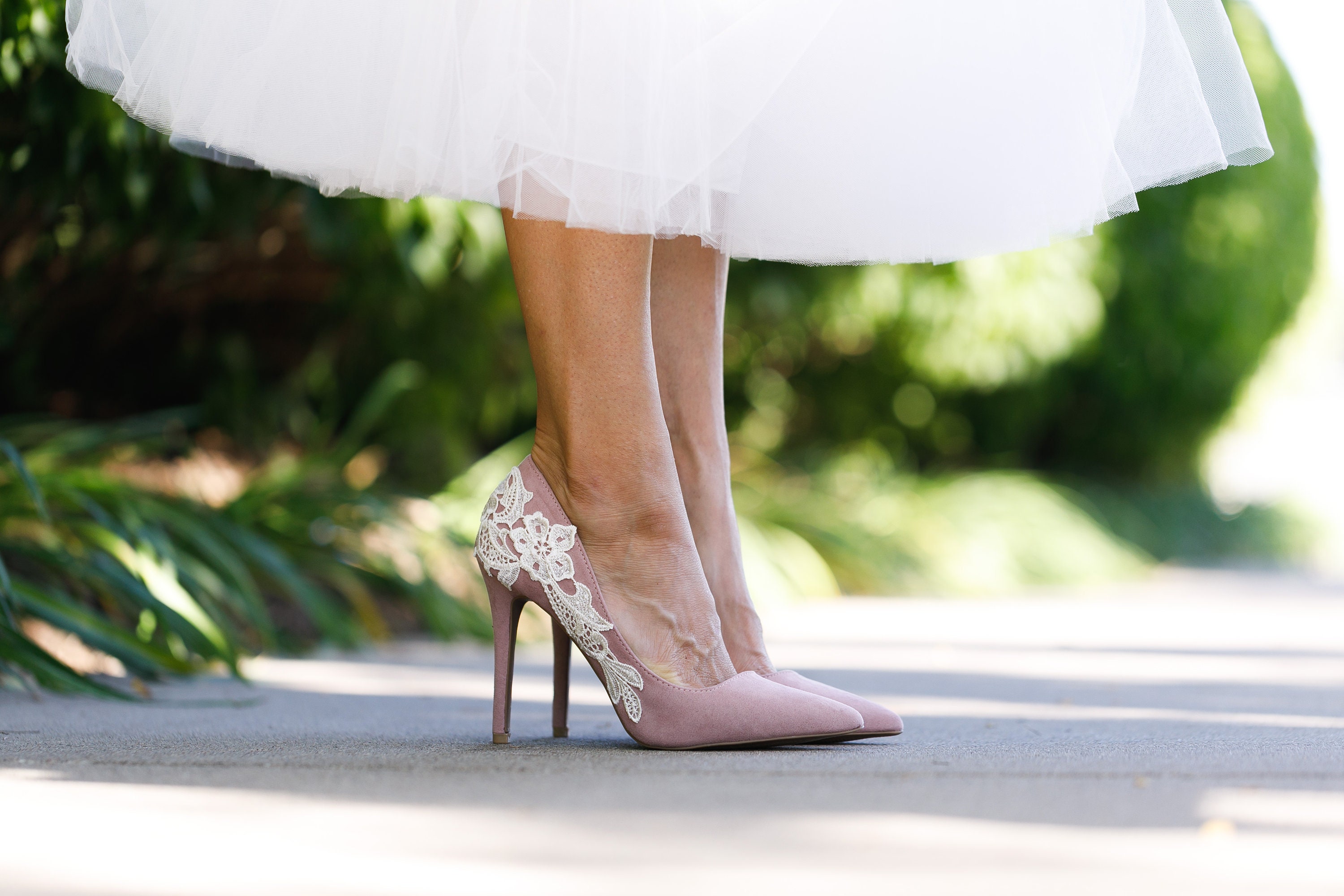 mauve bridal shoes