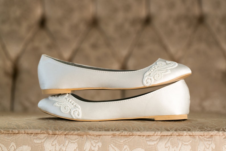 ivory satin flats
