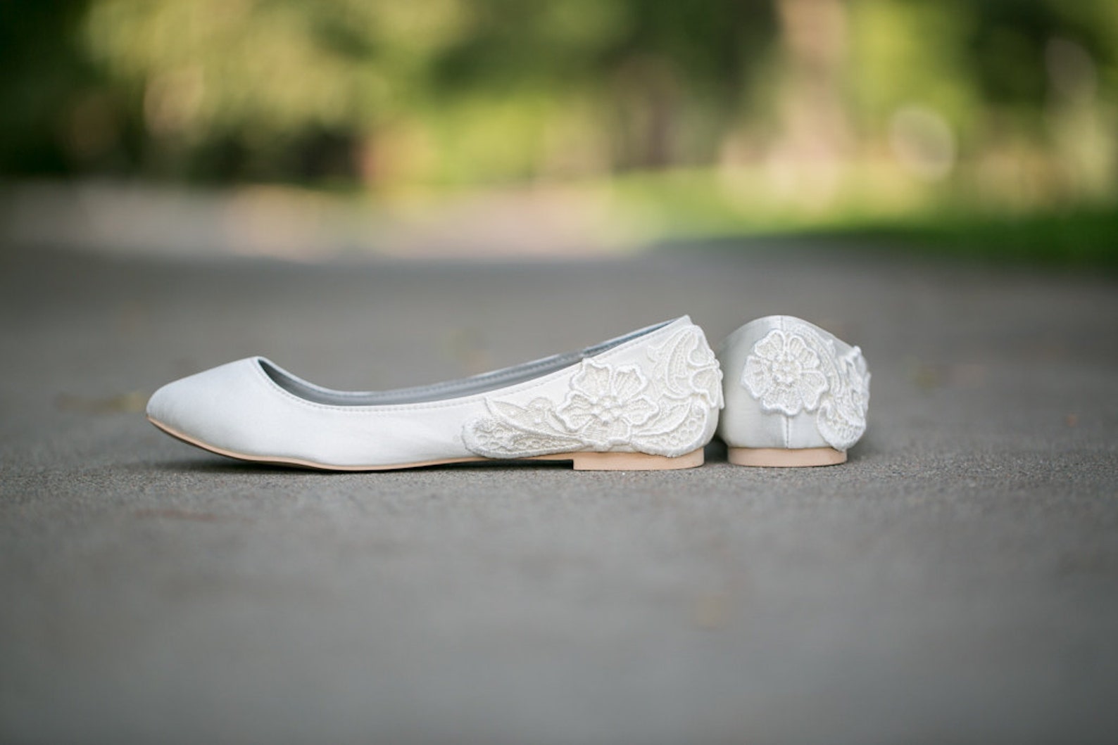 wedding shoes - ivory wedding flats, wedding ballet flats, satin flats, wedding shoe, ivory flats, low wedding bridal shoes with