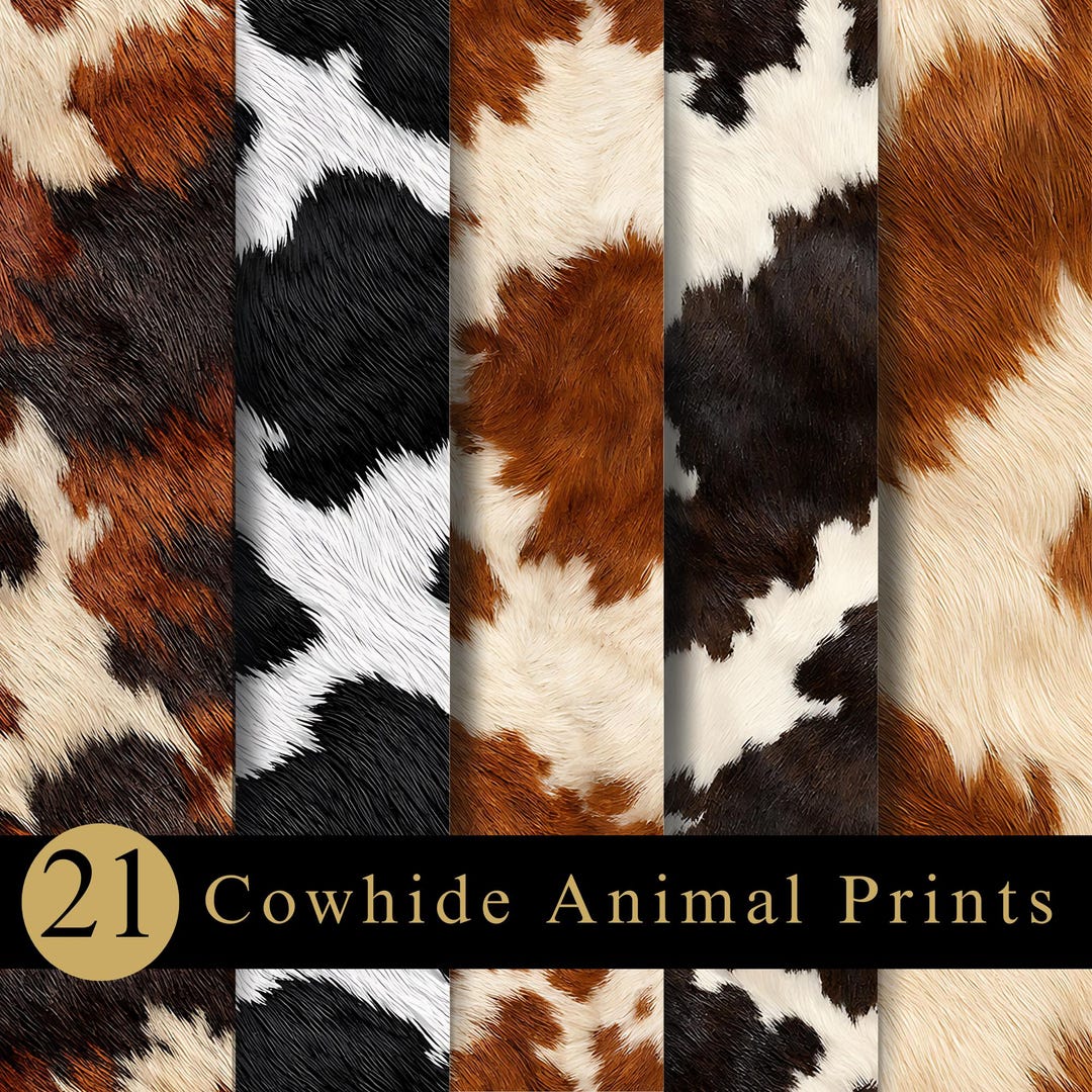 Buy Cowhide Animal Print Seamless Patterns | Western Cow Print Digital ...