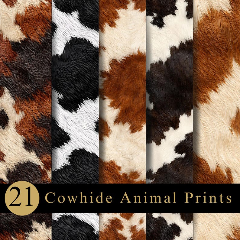 Buy Cowhide Animal Print Seamless Patterns | Western Cow Print Digital ...