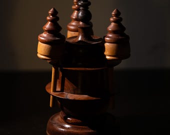 Quemador de incienso de madera artesanal Mishkat: Soporte multiusos para varitas y bakhoor