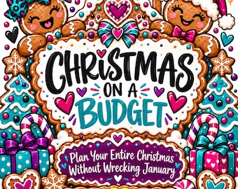 Download digitale - Pianificatore di budget natalizio a tema pan di zenzero - Strumento per monitorare risparmi e spese durante le festività