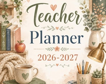 Personalized Cozy Teacher Planner 2026-2027 | Spiral Bound Classroom Organizer