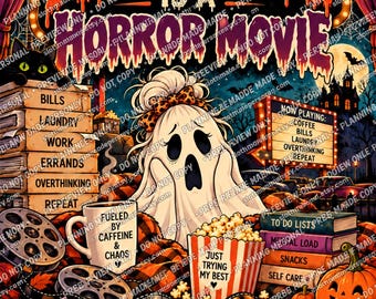 Download digitale - Libro da colorare per adulti sui film horror - Pagine divertenti di Halloween