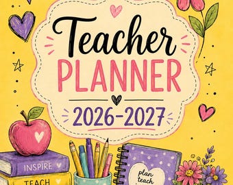 Yellow Sketchbook Teacher Planner 2026–2027 (Digital Download) – Michigan Standards planner