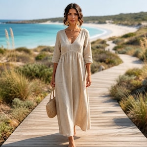 etsy cotton dresses Flowy biudgviw Maxi Dresses for YGroup_dd8539 Long sleeves Size:Adult | 35|R