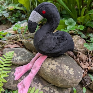 Jerry the Black Flamingo Plushie | Handmade Gothic Plushies, Gifts for Music Fans