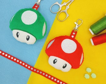 Mushroom Plush Keychain Charm | Handmade Kawaii Mario Plushie