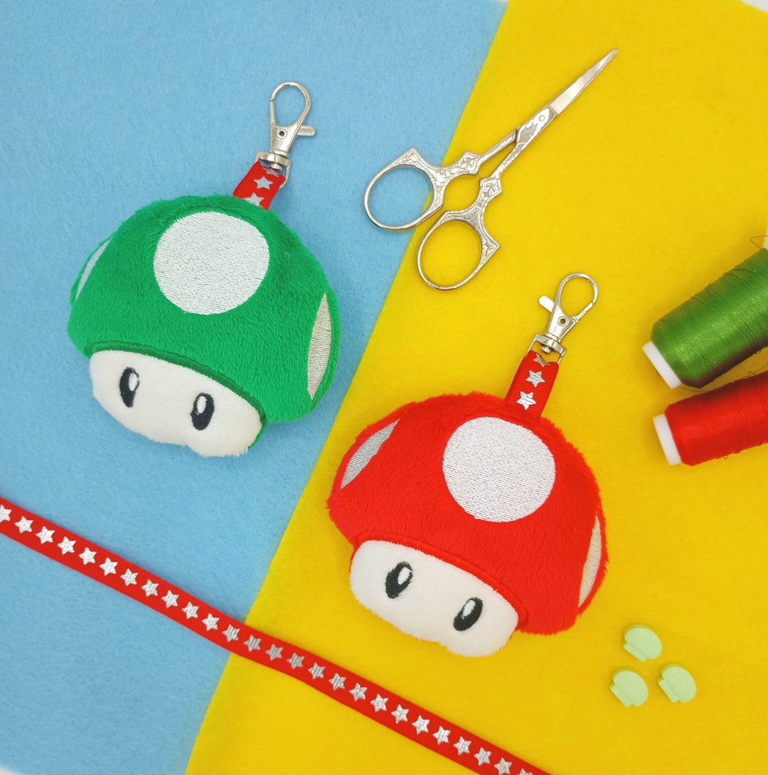 Mushroom Plush Keychain Charm | Handmade Kawaii Mario Plushie - Etsy
