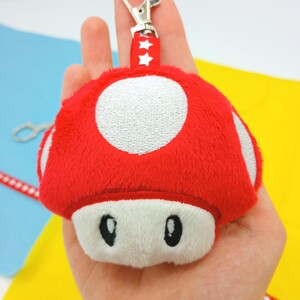 Mushroom Plush Keychain Charm | Handmade Kawaii Mario Plushie - Etsy