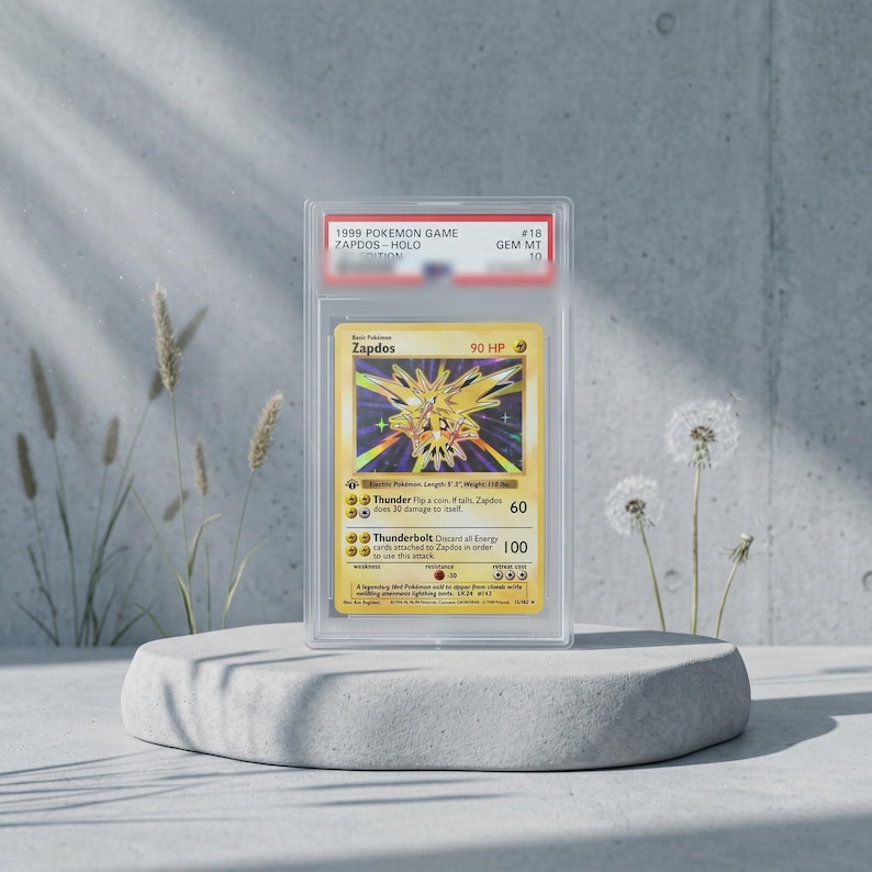 1999 Jeu de base Zapdos 1ère édition Holo PROXY Card Slab PSA 10 ...