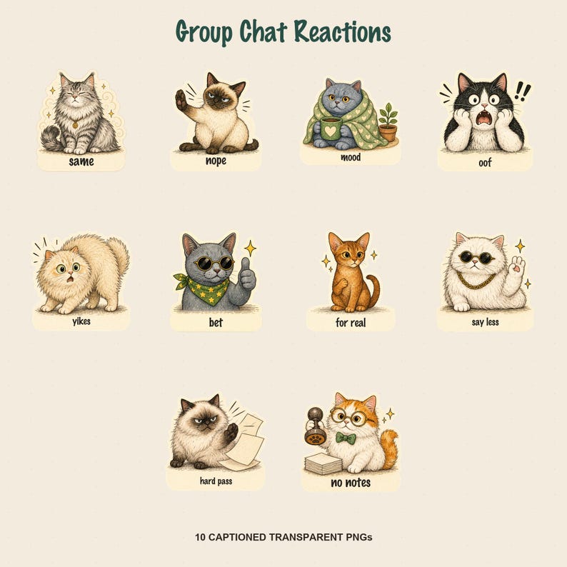 Notabilty Notes 100 autocollants expressifs pour chats | Journal numérique, Notability ...