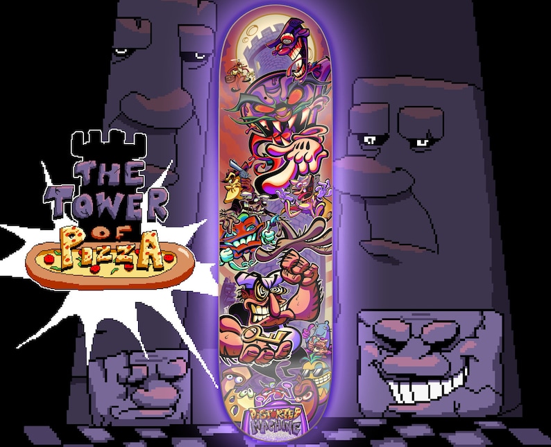 DISTORTEDMACHINE Pizza Tower Skateboard Deck - Thumbnail 2