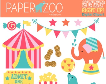 INSTANT DOWNLOAD, Step Right Up, Circus, Big Top Digital Clip Art, Clipart, Digital Scrapbooking, Personal and Small Commercial Use