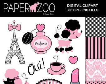 INSTANT DOWNLOAD, Parisian, Paris, Poodle, Digital Clip Art, Clipart, Digital Scrapbooking, Personal and Small Commercial Use