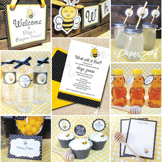 INSTANT DOWNLOAD, What will it Bee? Printable Party Package, You Edit Yourself in Adobe Reader Il_570xn