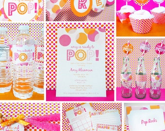 INSTANT DOWNLOAD Ready to Pop Baby Shower Girl, Boy, Neutral, Party Package, You Edit Yourself