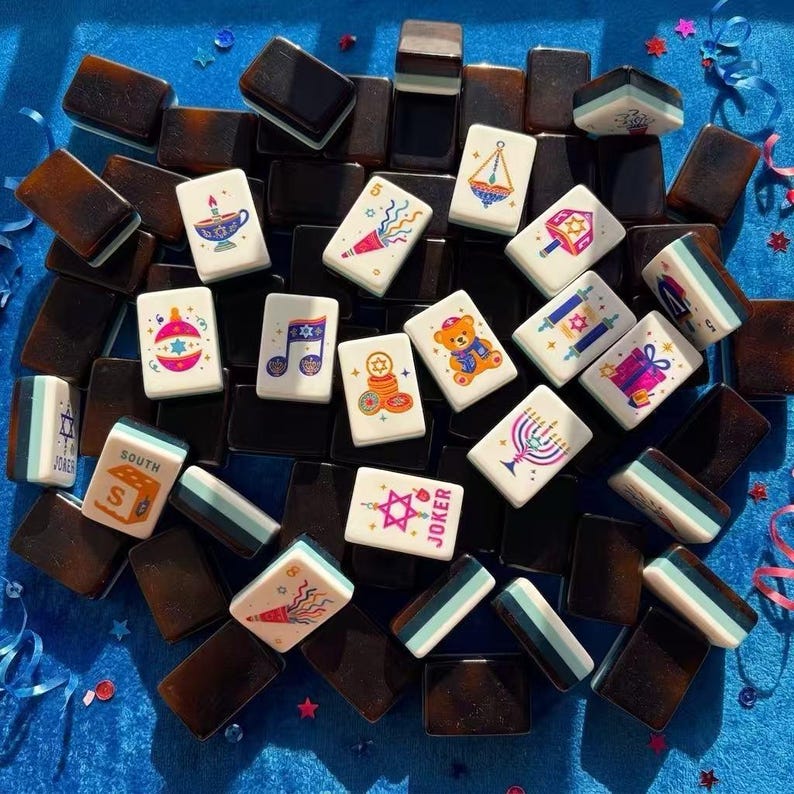 Original Design Hanukkah-Themed American Mahjong Tiles (Tortoise)