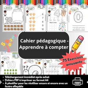 Apprendre les chiffres de 1 à 100 – Cahier d’activités maternelle 4-7 ans à imprimer | Jeux de numération, graphisme et concentration PDF