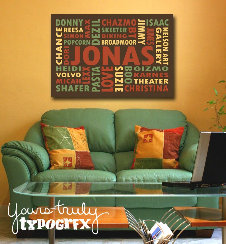 24x32 Canvas Featuring Custom Typography Word Art Your Etsy