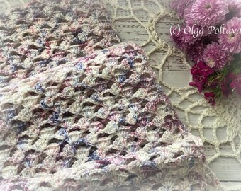 Crochet Pattern, Easy Lacy Scarf, Lavender Tea Crochet Light Scarf, Easy Crochet Pattern, Instant PDF Download