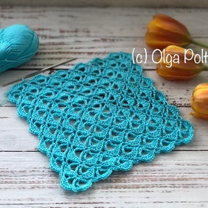 Crochet Pattern, Lacy Square for a Tablecloth, Blanket, or Summer Top, Instant PDF Download