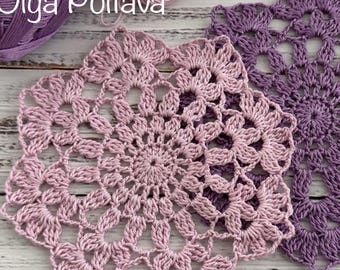 Crochet Pattern, Easy Blooming Lace Small Doily, Written Pattern and Video Tutorial, Instant PDF Download