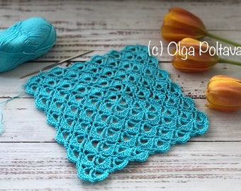 Crochet Pattern, Lacy Square for a Tablecloth, Blanket, or Summer Top, Instant PDF Download