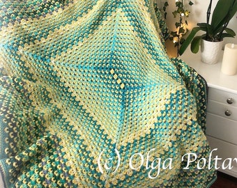 Crochet Pattern, Crochet Granny Rectangle Blanket, Granny Stitch Variation Afghan, Instant PDF Download