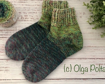 Crochet Pattern, Crochet Socks for Wider Feet (aka "Socks for Chubby Feet"), Wide Socks For Men or Women, Instant PDF Download