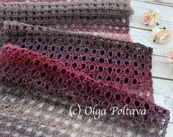 Crochet Pattern, Crochet Lace Scarf, Shawl, Wrap, Easy Crochet Pattern, Instant PDF Download