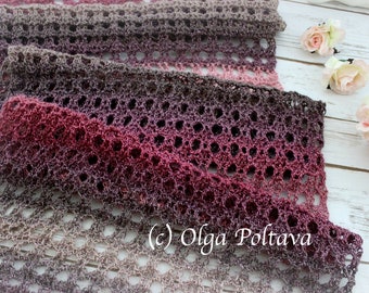 Crochet Pattern, Crochet Lace Scarf, Shawl, Wrap, Easy Crochet Pattern, Instant PDF Download