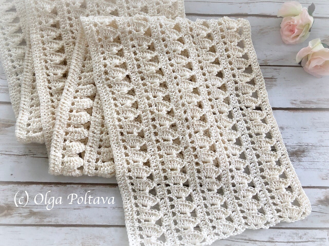 Crochet Pattern, Lacy Summer Scarf With Scallops, Lacy Scarf Easy