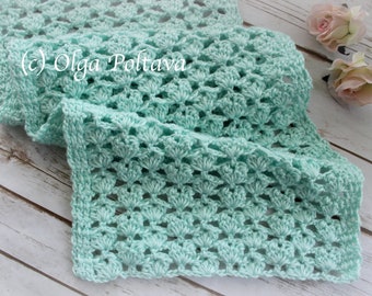 Crochet Pattern, Lacy Clusters Crochet Scarf, Easy Crochet Pattern, Instant PDF Download