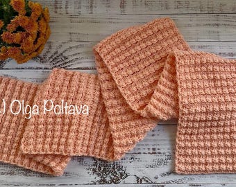Crochet Pattern, Cozy Beginner's Scarf, Easy Crochet Written Pattern and Video Tutorial, Instant PDF Download