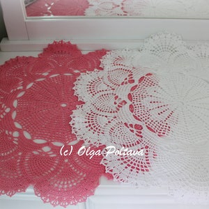Pineapples and Fans Crochet Doily Pattern, Big Doily 21 Inches, Table Topper, Written Crochet Pattern, Instant PDF Download image 3