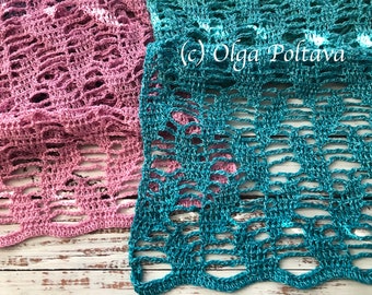 Crochet Pattern, Lacy Leaves Spring 2023 Crochet Scarf, Crochet Lace Scarf Pattern, Instant PDF Download