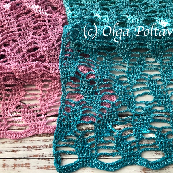 Crochet Pattern, Lacy Leaves Spring 2023 Crochet Scarf, Crochet Lace Scarf Pattern, Instant PDF Download