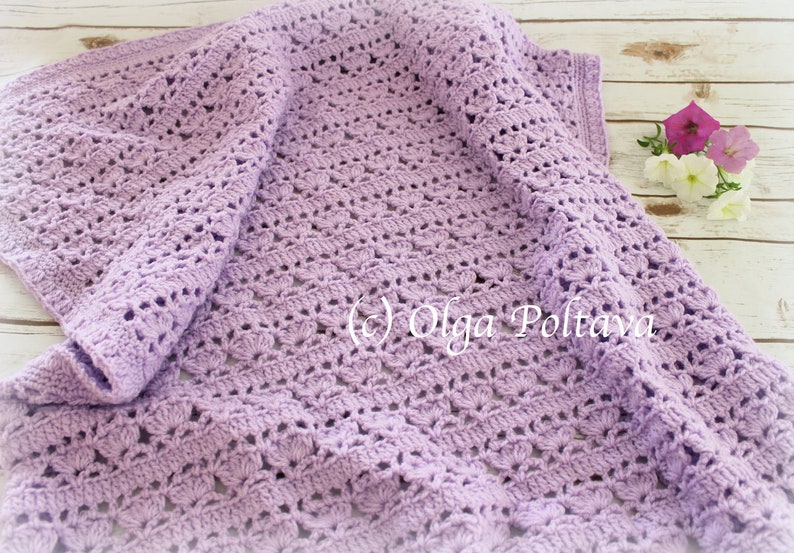Lilacs in Bloom Baby Blanket Crochet Pattern Lilac Lacy Baby Etsy