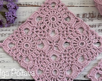 Crochet Pattern, Lacy Motif #5, Easy Crochet Lace Motif for Table Runner, Tablecloth, Summer Top, Written Pattern and Video Tutorial