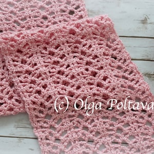 Crochet Pattern, Early Fall Lace Scarf Crochet Pattern, Lacy Scarf Easy Pattern, Instant PDF Download