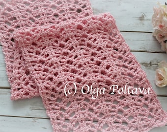 Crochet Pattern, Early Fall Lace Scarf Crochet Pattern, Lacy Scarf Easy Pattern, Instant PDF Download