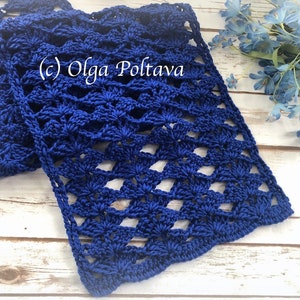 Crochet Pattern, Big Treble Shells Easy Crochet Scarf, Easy Crochet Pattern, Instant PDF Download