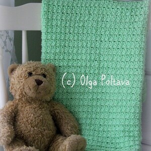 Crochet Green Baby Blanket Pattern, Easy to Make, For Baby Girls and Baby Boys, Instant PDF Download image 4