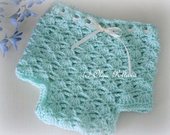 Shells and Chains Diaper Cover Crochet Pattern, Baby Diaper Cover 0-3 Months, Easy Crochet Pattern